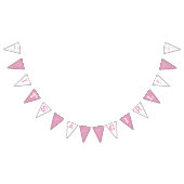 Roze en witte Rocking Horse Vlaggetjes (Alle)