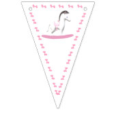 Roze en witte Rocking Horse Vlaggetjes (Eerste vlag)
