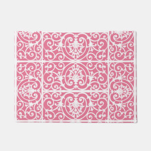 Roze en witte rollen deurmat