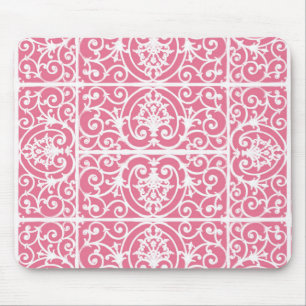 Roze en witte rollen muismat