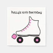 Roze en Witte Roller Schaats Papieren servetten (Voorkant)