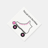 Roze en Witte Roller Schaats Papieren servetten (Hoek)