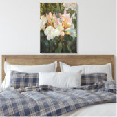 Roze en witte roodendron Deep Green Foliage Canvas Afdruk (Insitu (Slaapkamer))