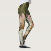 Roze en witte roodendrons Deep Green Foliage Leggings (Rechts)