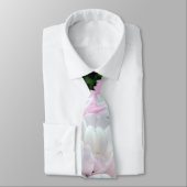 roze en witte roos bloem monogram jurk stropdas. stropdas (Gebonden)