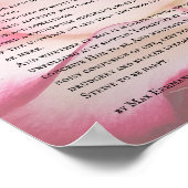 Roze en Witte Roos en Desiderata Gedicht Poster (Hoek)
