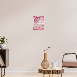 Roze en Witte Roos en Desiderata Gedicht Poster