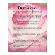 Roze en Witte Roos en Desiderata Gedicht