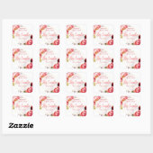 Roze en witte roos en pioen soja kaars labels (Vel)