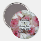 Roze en Witte Roos Trouw Favoriet Magneet Sjabloon (Voorkant / Achterkant)