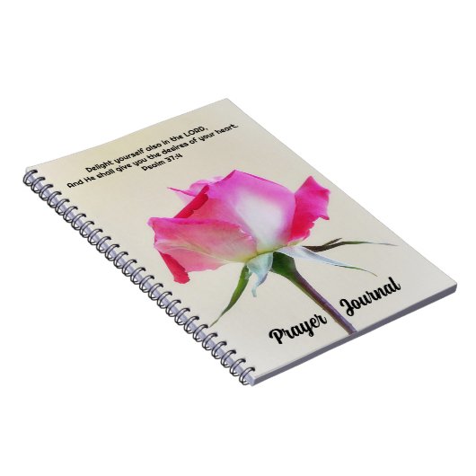 Roze en Witte Rose Bloem Art Prayer Journal Notitieboek (Rechterzijde)