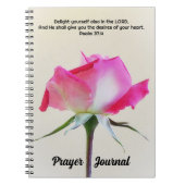 Roze en Witte Rose Bloem Art Prayer Journal Notitieboek (Voorkant)