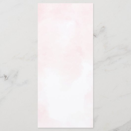 Roze en Witte Rose Blooms Wedding Menu (Achterkant)