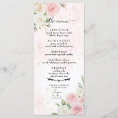 Roze en Witte Rose Blooms Wedding Menu (Voorkant)