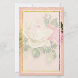 Roze en witte Rose Bouquet Stationery Briefpapier