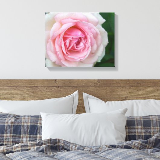 Roze en witte roze canvas afdruk (Insitu (Slaapkamer))