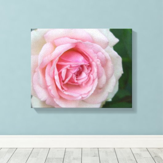 Roze en witte roze canvas afdruk (Insitu (Houten vloer))