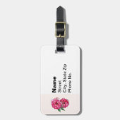 Roze en Witte Rozen Bagagelabel (Voorkant verticaal)