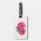 Roze en Witte Rozen Bagagelabel (Achterkant verticaal)