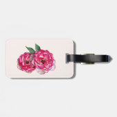 Roze en Witte Rozen Bagagelabel (Achterkant horizontaal)