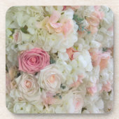 Roze en witte rozen bier onderzetter (Voorkant)
