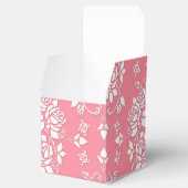 Roze en Witte Rozen Bloemendamask Patroon Bedankdoosjes (Geopend)