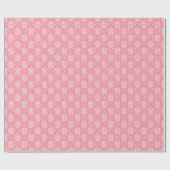 Roze en Witte Rozen Bloemendamask Patroon Cadeaupapier (Vlak)