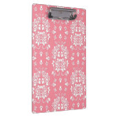Roze en Witte Rozen Bloemendamask Patroon Klembord (Rechts)