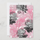 roze en witte rozen bruiloft kaart (Achterkant)