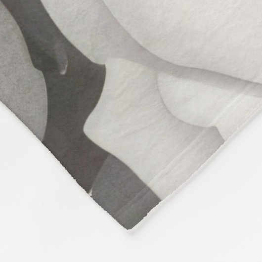 Roze en witte rozen fleece deken (Hoek)