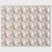 Roze en witte  Rozen / Floral Cadeaupapier (Vlak)