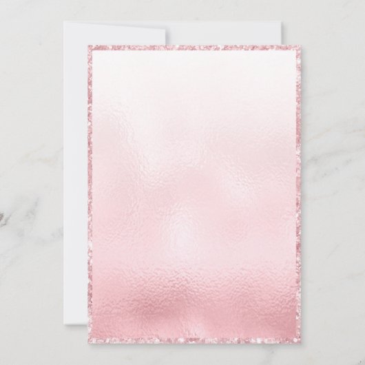 Roze en witte rozen Glitter Tiara Quinceañera Kaart (Achterkant)