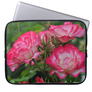 Roze en witte rozen laptop sleeve