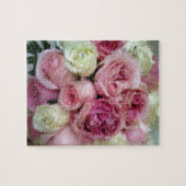 Roze en witte rozen legpuzzel (Horizontaal)