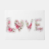 Roze en witte rozen LOVE Mat (Voorkant)