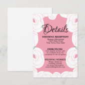 Roze en Witte Rozen Ontwerp Rsvp kaart (Voorkant / Achterkant)