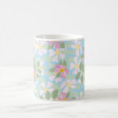 Roze en witte Rozen op Sky Blue Koffiemok (Center)