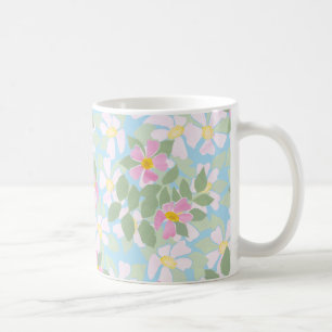 Roze en witte Rozen op Sky Blue Koffiemok