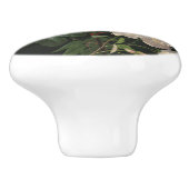 Roze en witte rozen op zwarte achtergrond keramische knop (Zijkant)