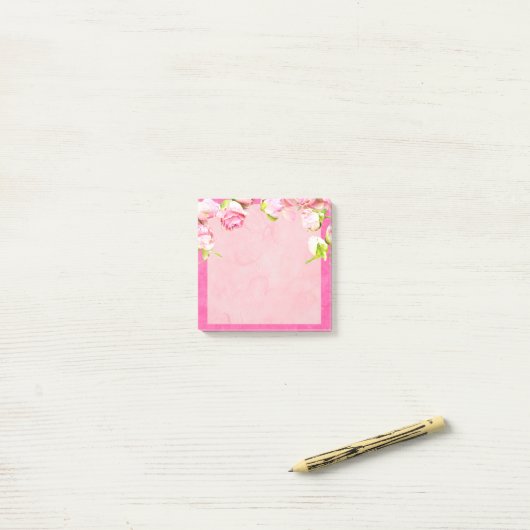 Roze en Witte Rozen Post-It Notities Post-it® Notes (Op bureau)