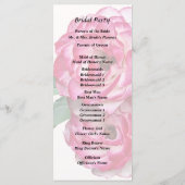 Roze en witte rozen programmakaart (Achterkant)