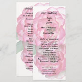 Roze en witte rozen programmakaart (Voorkant / Achterkant)