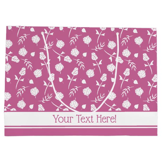  Roze en Witte Rozen Rosebud Bloemenprint Groot Cadeauzakje (Achterkant)