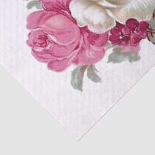 Roze en witte  Rozen Tissuepapier (Detail)