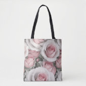 Roze en witte rozen tote bag (Voorkant)