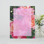 Roze en Witte Rozen Tuin Art Paper (Staand voorkant)