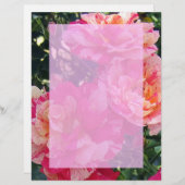 Roze en Witte Rozen Tuin Art Paper (Voorkant / Achterkant)