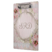 Roze en witte rozen Victoriaans kant goud lijst Klembord (Links)