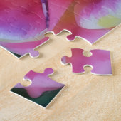 Roze en witte rozenblaadjes Bloem Art Puzzel Legpuzzel (Zijkant)