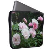  roze en witte rozenbloemen. Floral foto Laptop Sleeve (Voorkant Rechts)